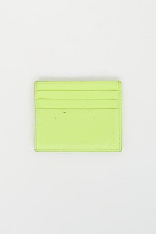 Balenciaga Neon Yellow Leather Cash Card Holder