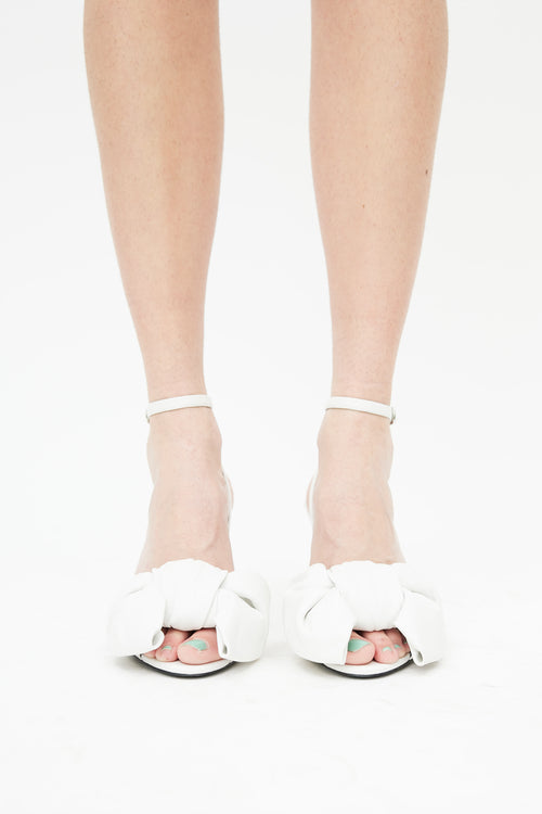 Balenciaga White Big Bow Heel