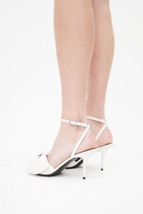 Balenciaga White Big Bow Heel