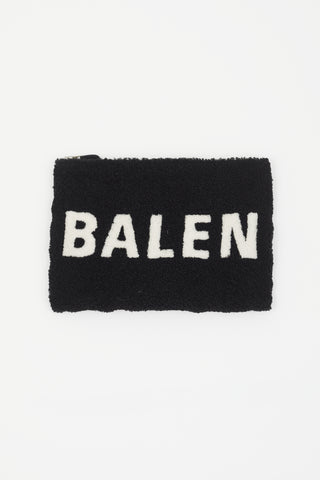 Balenciaga Black 
White Sherpa Logo Laptop Case