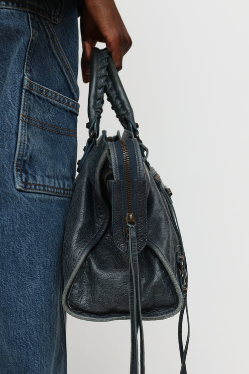 Balenciaga Blue Agneau Classic City Bag