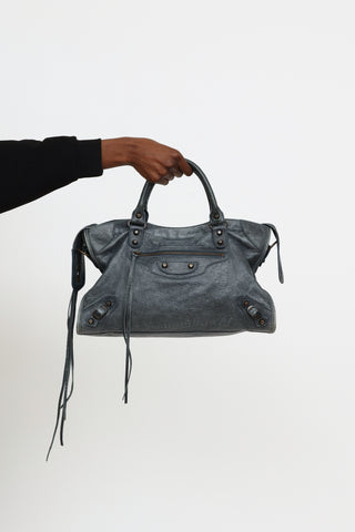 Balenciaga Blue Agneau Classic City Bag