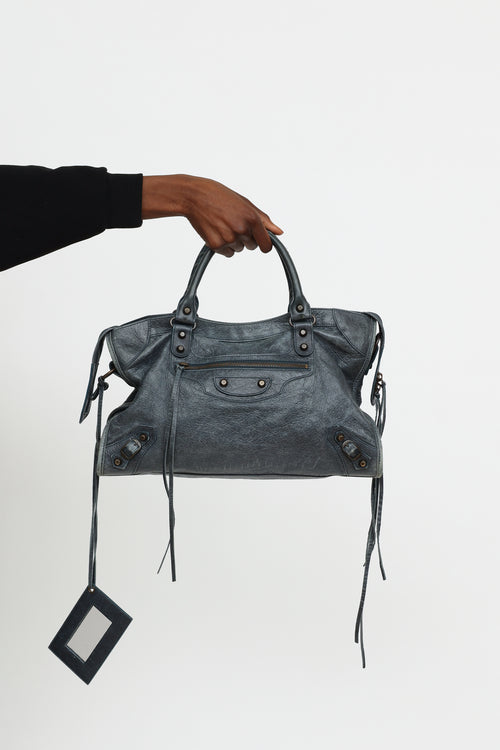 Balenciaga Blue Agneau Classic City Bag