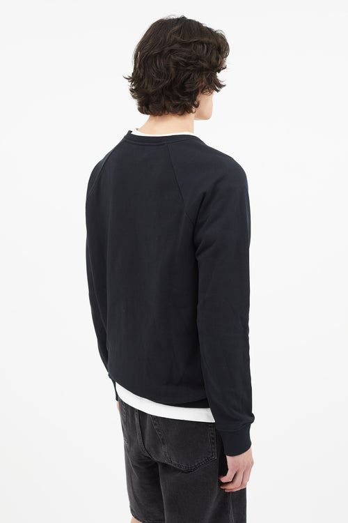 Balmain Black Crew Neck Logo Sweater