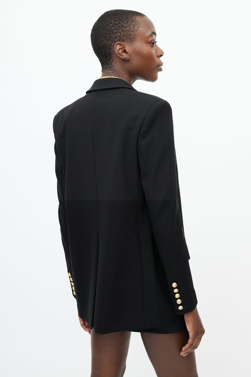 Balmain Black 
Gold Structured Blazer