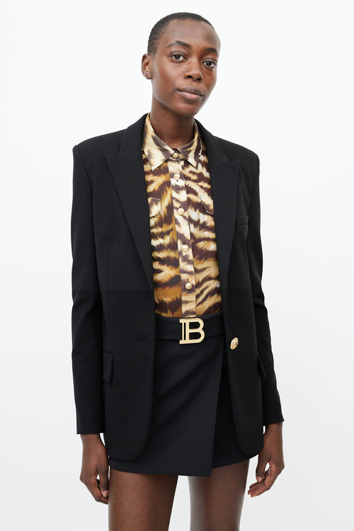 Balmain Black 
Gold Structured Blazer