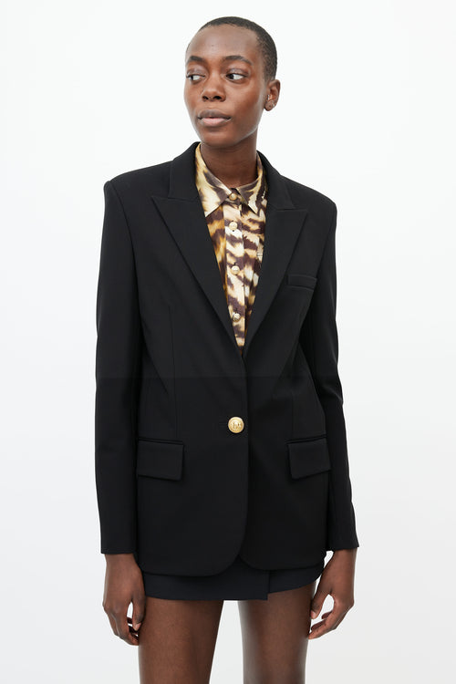 Balmain Black 
Gold Structured Blazer