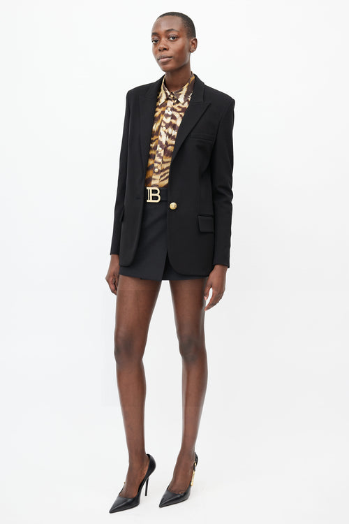 Balmain Black 
Gold Structured Blazer