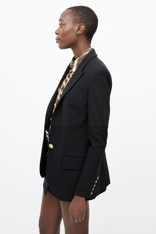 Balmain Black 
Gold Structured Blazer