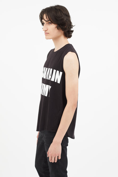 Balmain Black 
White Army Tank Top