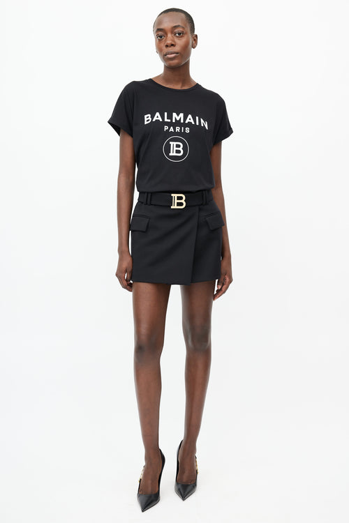 Balmain Black 
White Logo T-shirt