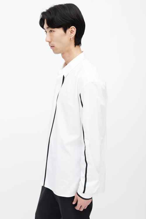 Balmain White 
Black Strip Long Sleeves Shirt