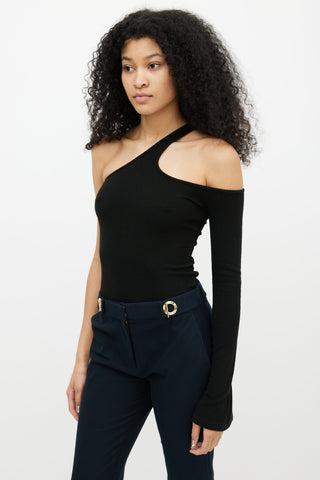 Beaufille Black Cut Out One Sleeve Top