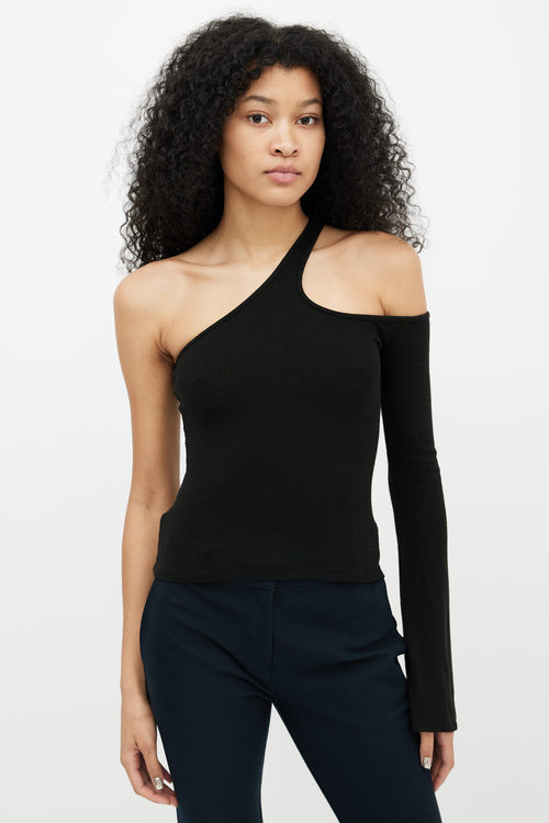 Beaufille Black Cut Out One Sleeve Top