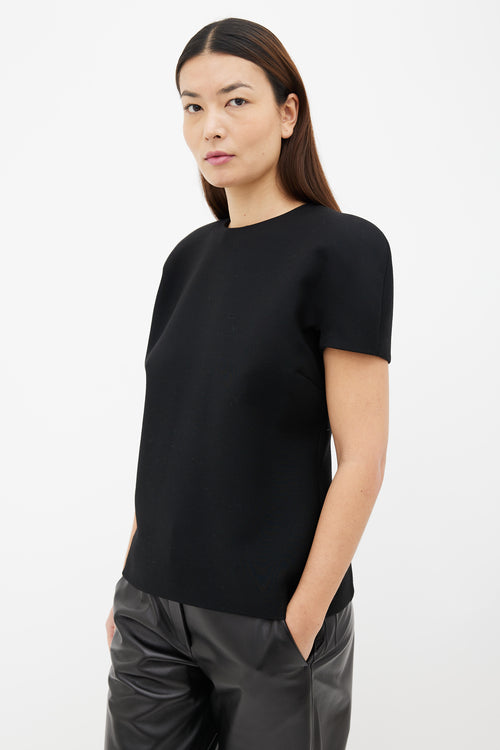 Bottega Veneta Black Cap Short Sleeve Top