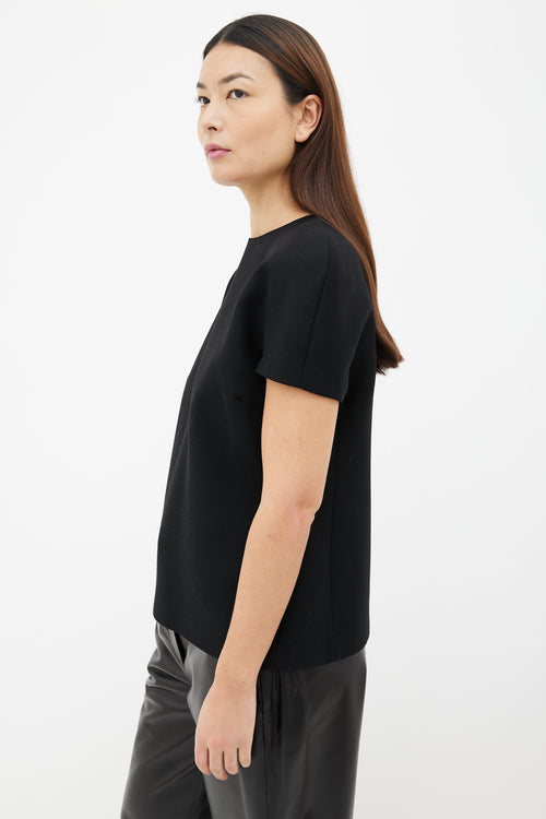 Bottega Veneta Black Cap Short Sleeve Top