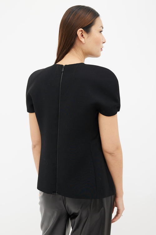 Bottega Veneta Black Cap Short Sleeve Top