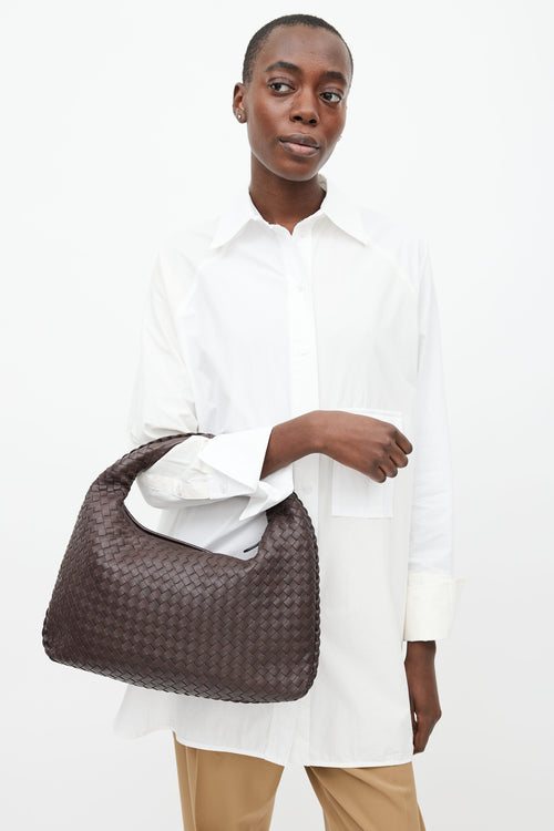 Bottega Veneta Brown Intrecciato Leather Shoulder Bag