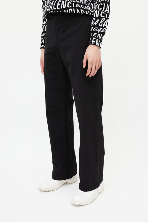 Bottega Veneta Black Nylon Straight Leg Pant