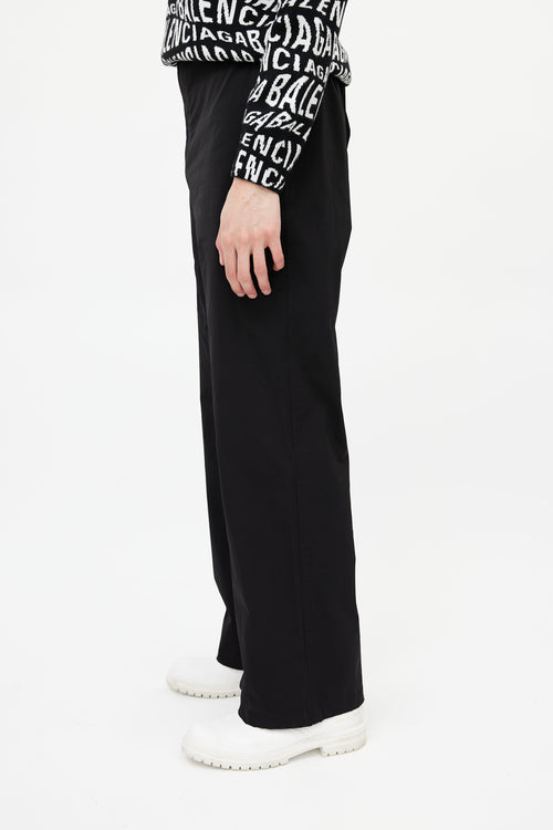 Bottega Veneta Black Nylon Straight Leg Pant