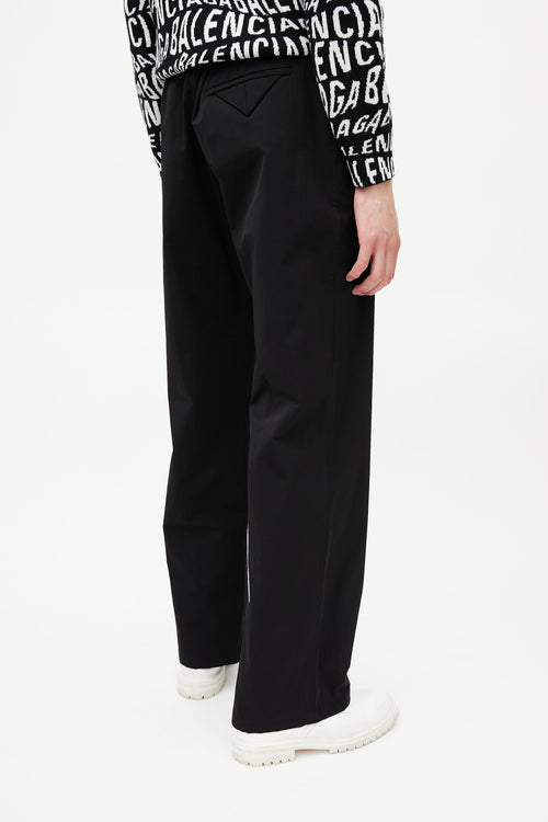 Bottega Veneta Black Nylon Straight Leg Pant