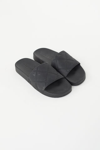 Bottega Veneta Black Quilted  Slide