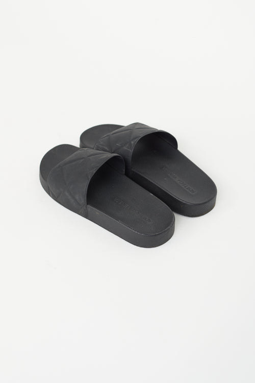 Bottega Veneta Black Quilted  Slide