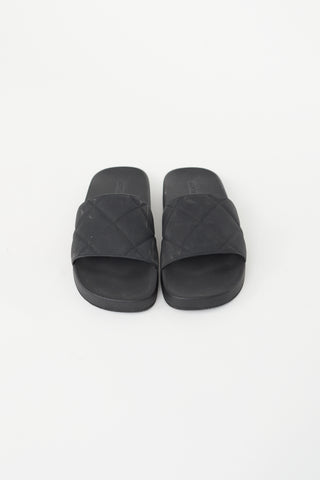 Bottega Veneta Black Quilted  Slide