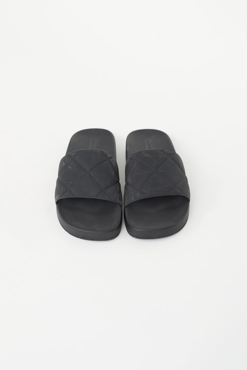 Bottega Veneta Black Quilted  Slide