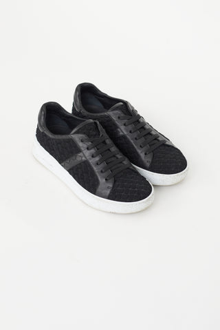 Bottega Veneta Black 
White Quilted Platform Sneaker