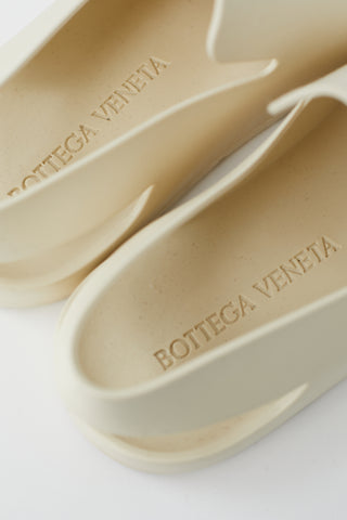 Bottega Veneta Cream Rubber Puddle Slingback Mule