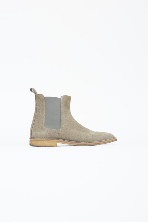 Bottega Veneta Grey Suede Chelsea Boot