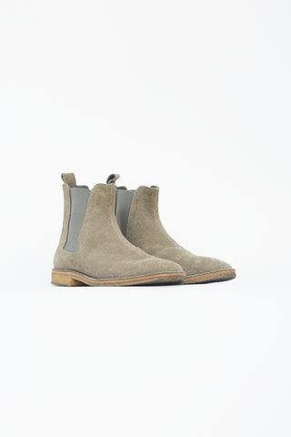 Bottega Veneta Grey Suede Chelsea Boot