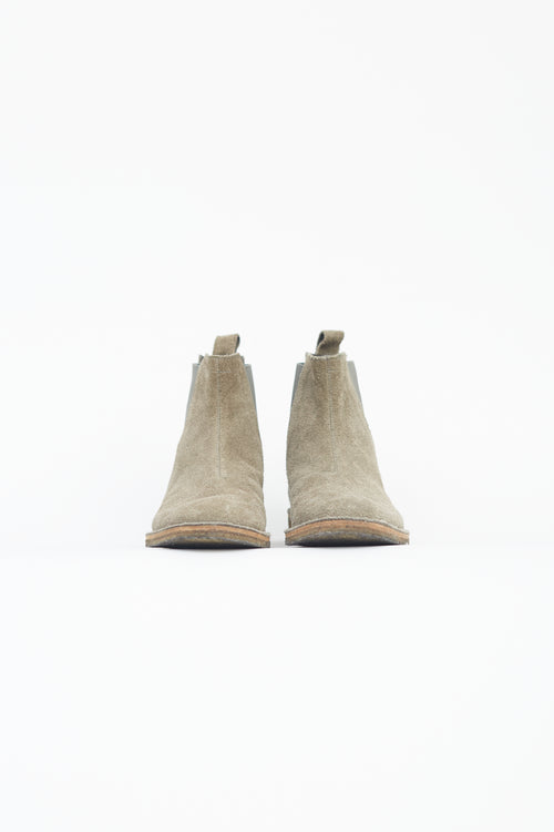 Bottega Veneta Grey Suede Chelsea Boot