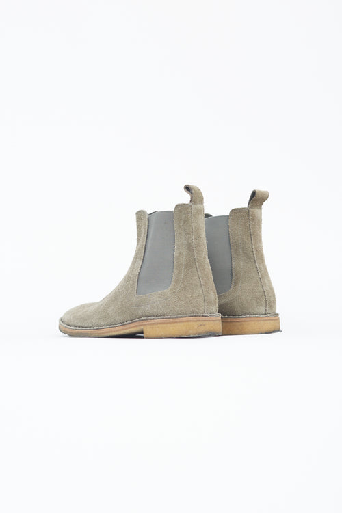 Bottega Veneta Grey Suede Chelsea Boot