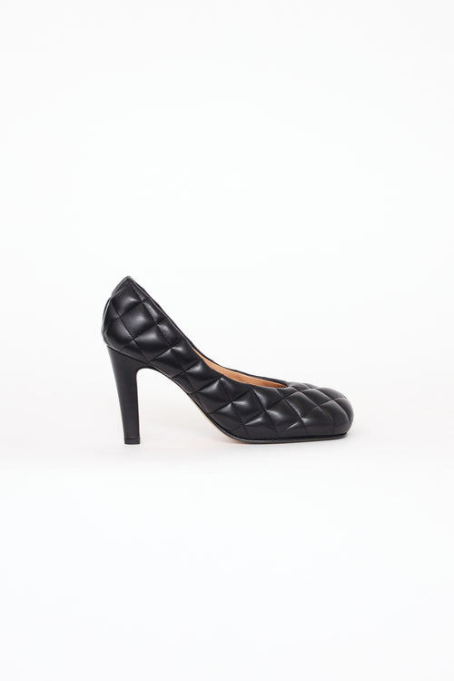 Bottega Veneta Black Padded Bloc Pumps