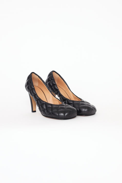 Bottega Veneta Black Padded Bloc Pumps