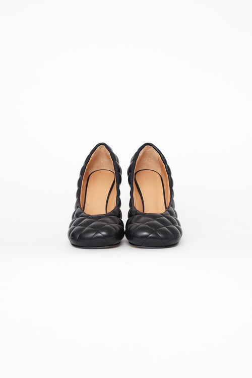 Bottega Veneta Black Padded Bloc Pumps