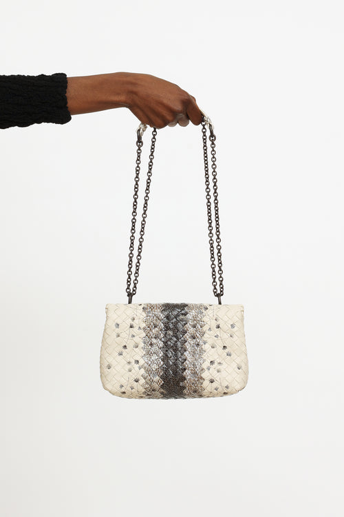 Cream 
Grey Patterned Olimpia Shoulder Bag