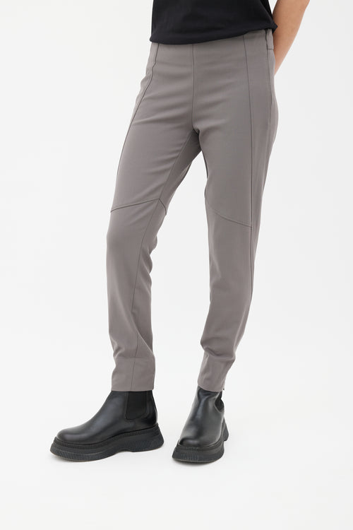 Brunello Cucinelli Dark Grey Panelled Tapered Zip Pant