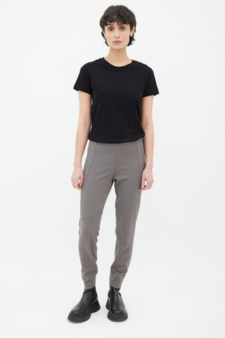 Brunello Cucinelli Dark Grey Panelled Tapered Zip Pant