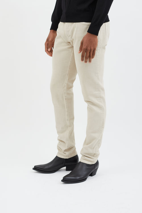 Brunello Cucinelli Beige Controllo Straight Leg Jeans