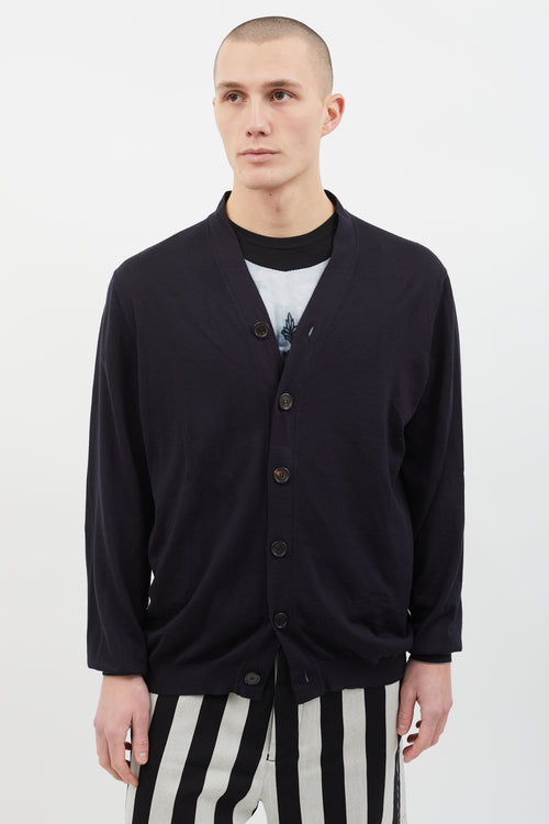 Brunello Cucinelli Black Wool Cashmere Blend Cardigan