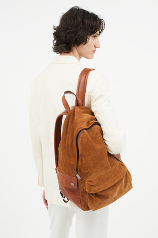 Brunello Cucinelli Brown Suede Backpack