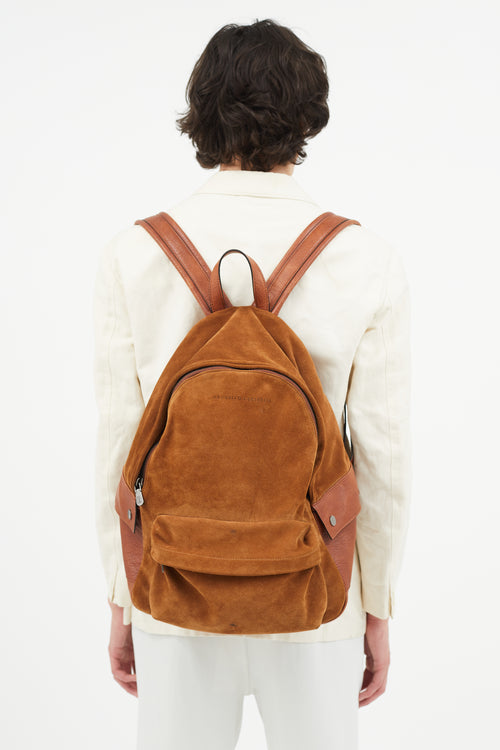 Brunello Cucinelli Brown Suede Backpack