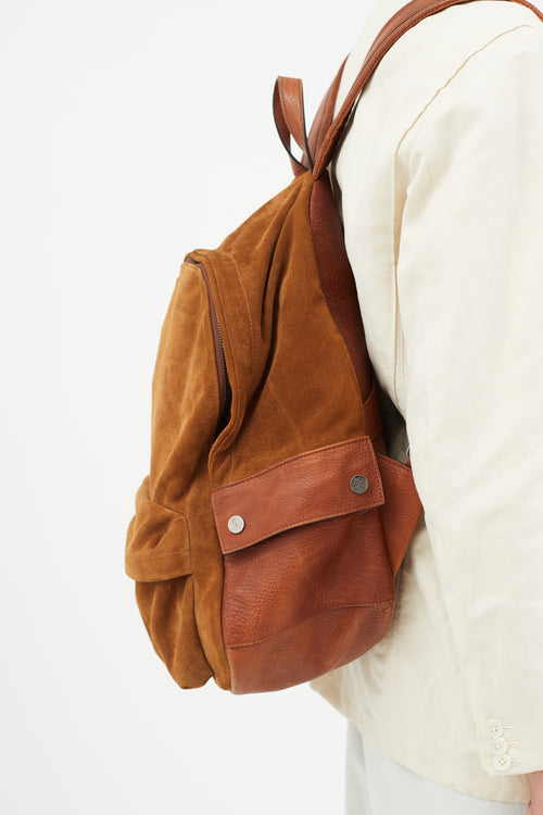 Brunello Cucinelli Brown Suede Backpack