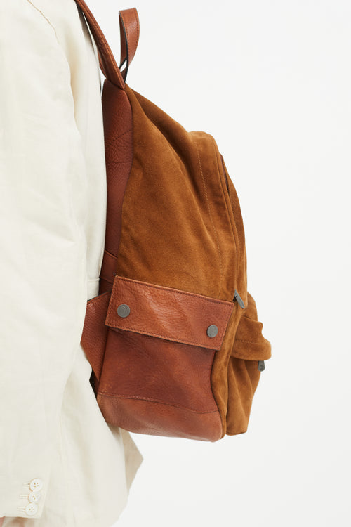 Brunello Cucinelli Brown Suede Backpack