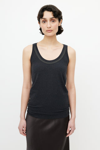 Brunello Cucinelli Grey Monili Knit Tank