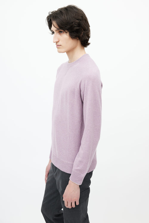 Brunello Cucinelli Purple Cashmere Crew Neck Sweater