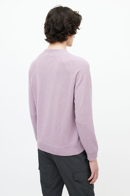 Brunello Cucinelli Purple Cashmere Crew Neck Sweater